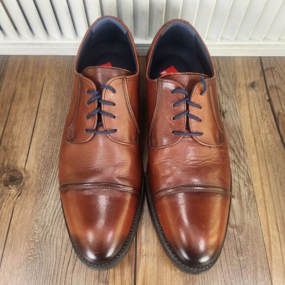 Fluchos Heracles 8412 Mens Size 9 Brown Leather Cap Toe Preppy Derby Dress Shoes main image 4